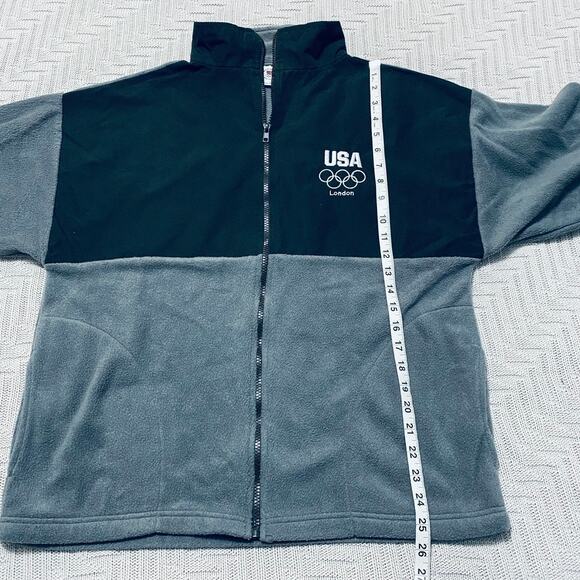 United States gray fleece Olympic zip up jacket - Picture 6 of 6